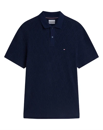 Tommy Hilfiger - Jacquard Classic Fit Polo Skjorte - Carbon Navy
